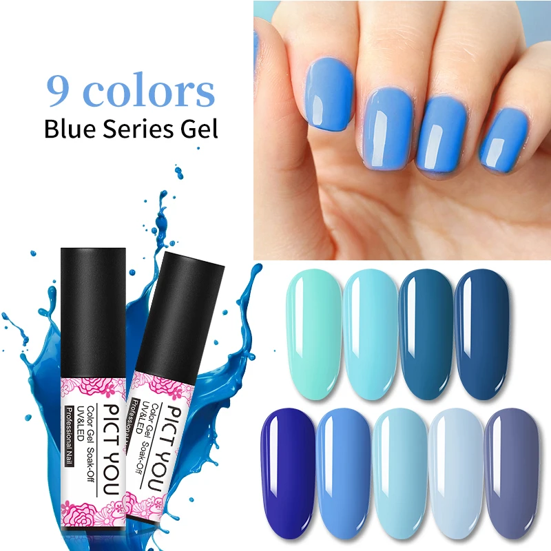 

PICT YOU 5ml Blue Series Color Soak Off UV Gel Gel Polish Varnish One-shot Color Nail Art Gel Varnish Nail Beauty