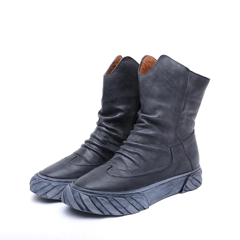 

Girls Latest Fashion Winter Boots Women Winter Flat Boots Shoes Leather Safety Shoes