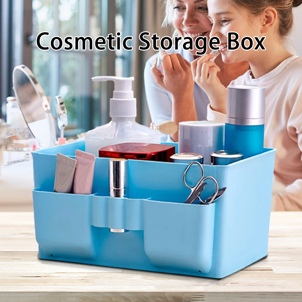 

Plastic Cosmetic Case Desk Storage Box Cosmetic Organizer Desktop Makeup Jewelry Storage Box Sundries Container