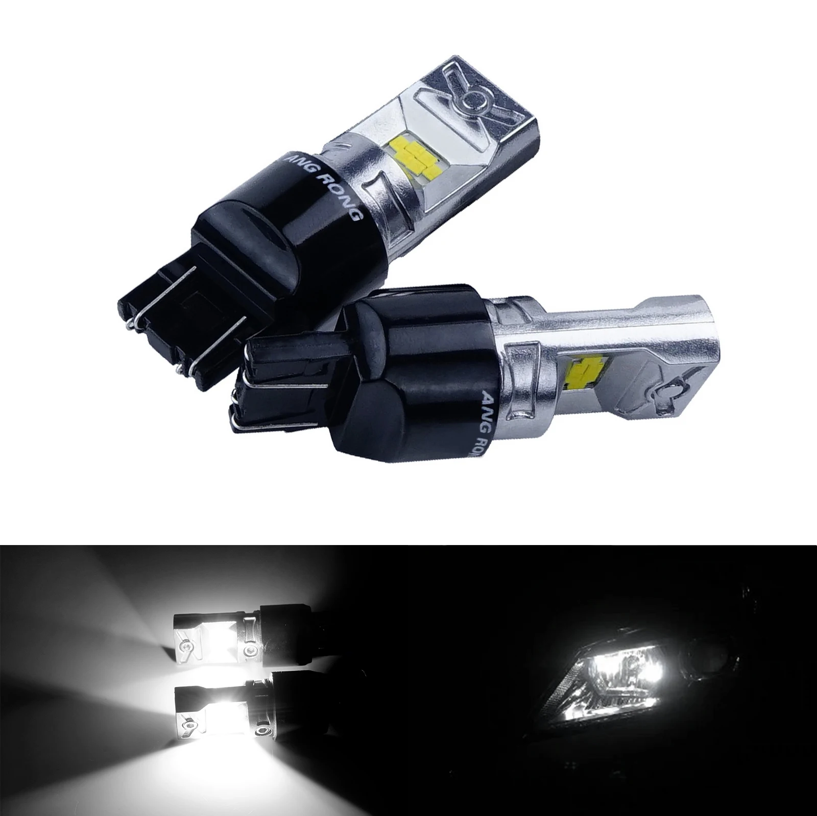 Светодиодные лампы ANGRONG 2x T20 7443 580 582 10 Вт боковые ДХО для Vauxhall Corsa D Insignia Astra|Фара