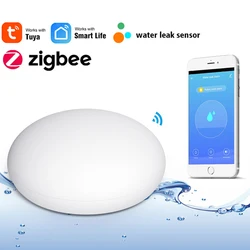 Tuya Zigbee3.0 – alarme de débordement d'eau, détecteur d'inondation d'eau, pour maison intelligente, fonctionne avec Alexa/Google Home 
