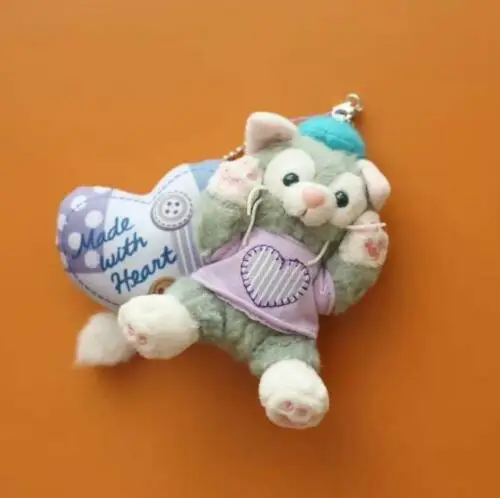 Duffy медведь друг и шеллимей желатони кошка Стелла Лу с пальто ткань костюм плюшевая игрушка брелок кольцо 8 см - Цвет: 4