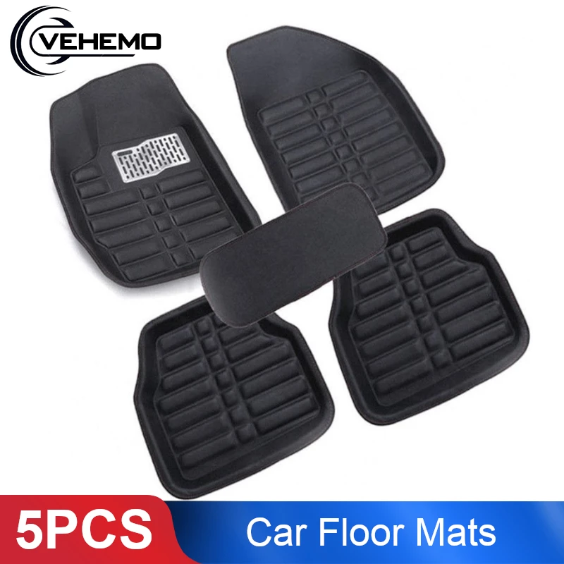 Comprar VEHEMO 5 uds. Alfombrillas de coche alfombrilla de pie alfombra del coche para el coche alfombrillas de mano izquierda tappetini auto universal Auto Interior