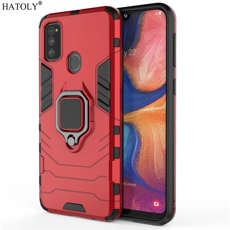 Чехол для samsung Galaxy M30S, чехол из ТПУ с магнитным кольцом-держателем, защитный чехол на заднюю панель для samsung M30S, чехол-бампер для телефона samsung M30S - Цвет: Red