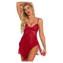 Ночная рубашка Женская Сексуальная кружевная Сексуальная Домашняя ночная рубашка дышащая удобная дикая модная Пижама# YL10