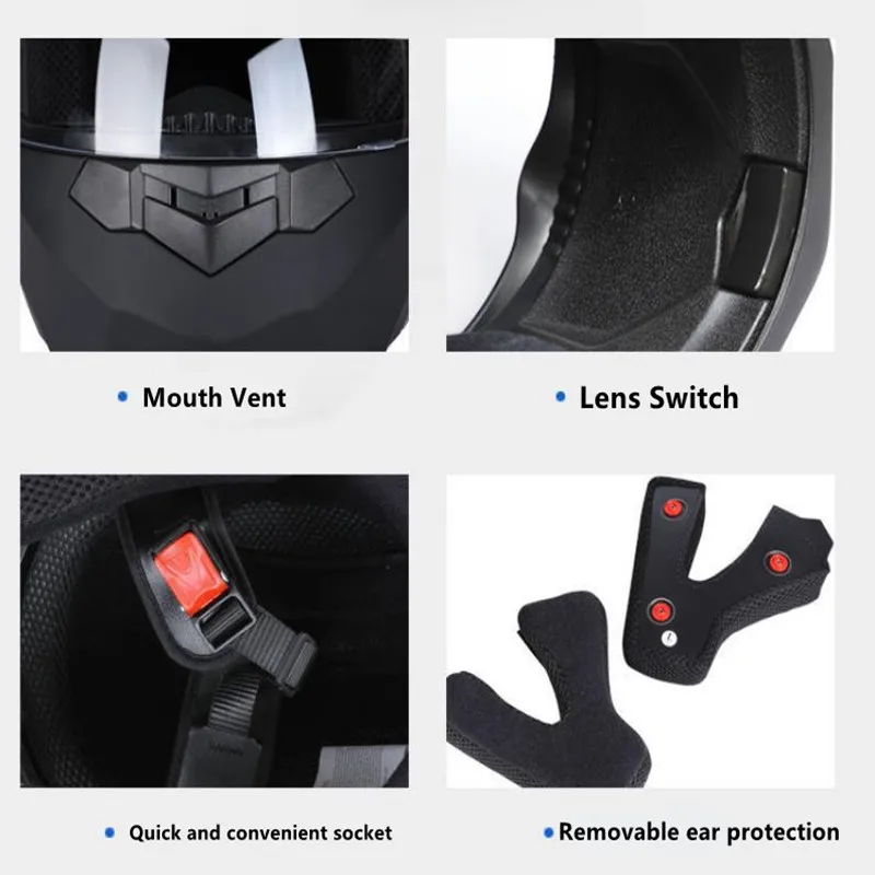 Casco Abatible Para Moto Windshield For Motorcycle Casque Moto Femme Full Face Kask Protective Visor Mouth And Nose For Scooter