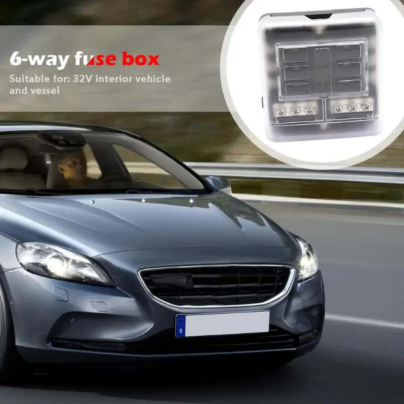 32V Пластик крышка Держатель плавкого предохранителя M5 серьги-гвоздики светодиодный Предупреждение Наборы 6 выходов Блок лезвий коррозионной стойкости оптимальной проводимости