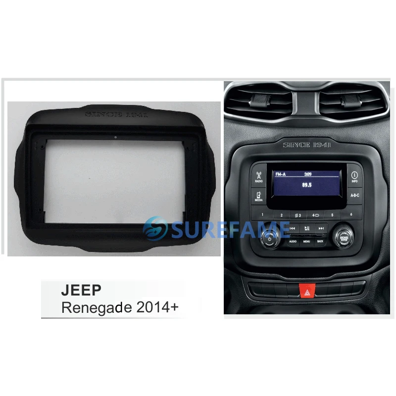9 inch Car Fascia Radio Panel for JEEP Renegade 2014+ Dash Kit Install Facia Console Bezel Adapter 9inch Plate Cover Trim Frame |