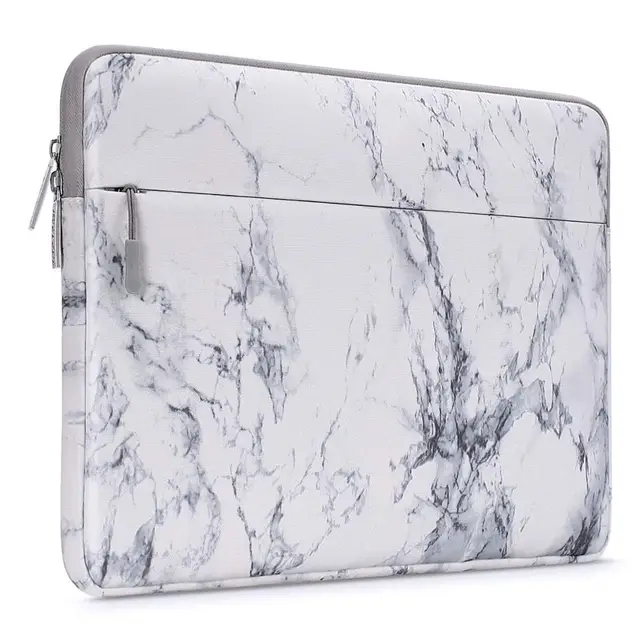 Laptop Bag Sleeve 13 14 15.6 inch Carrying Case For 2021 2020 Macbook Air Pro M1 Lenovo HP Dell Asus Acer Huawei Notebook Cover White Marble 01