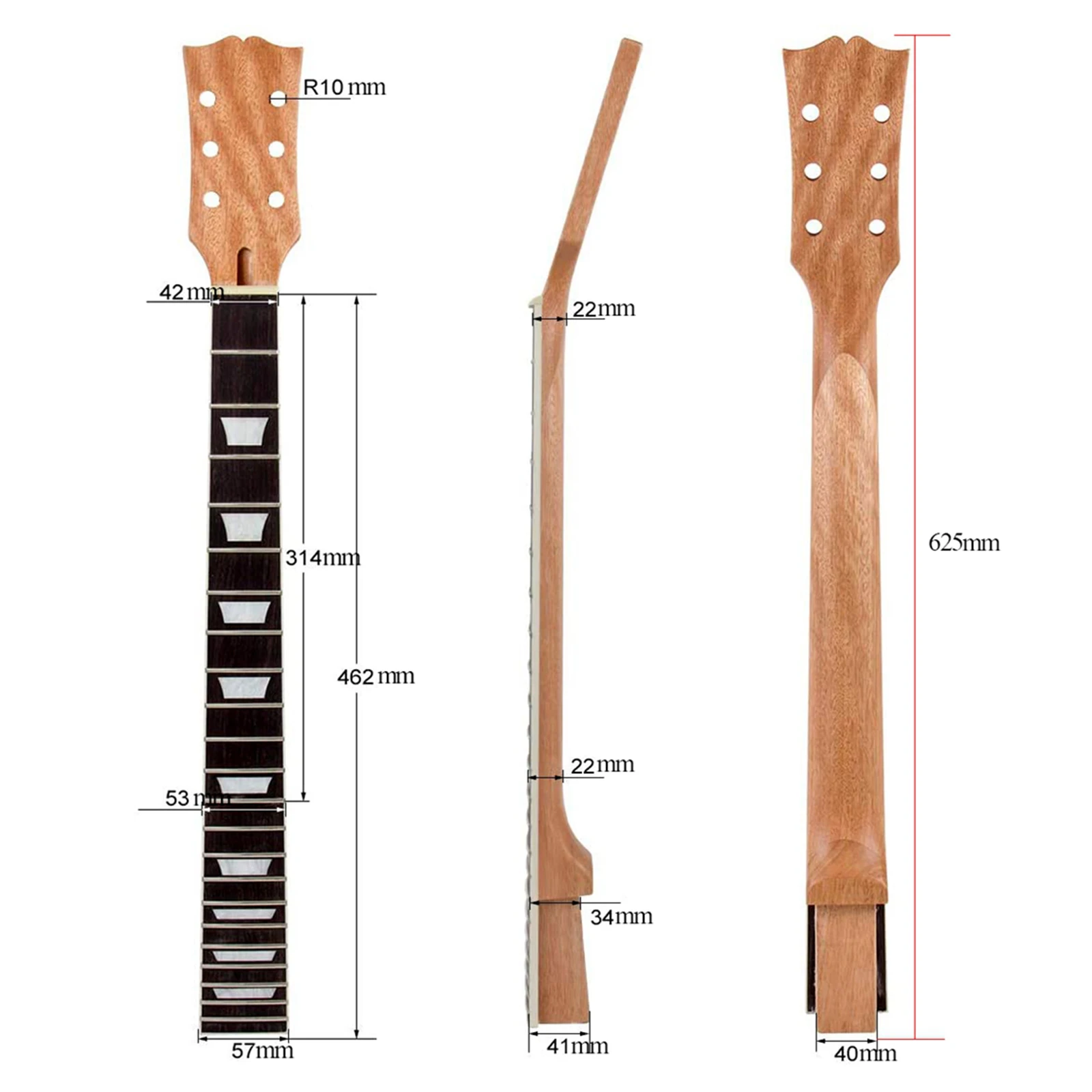 24.6 Inch Unfinished 22 Frets DIY Mahogany Electric Guitar Neck for Neck Fingerboard Sector 24.6 Inch Unfinished 22 Frets DIY Mahogany Electric Guitar Neck for Neck Fingerboard Sector