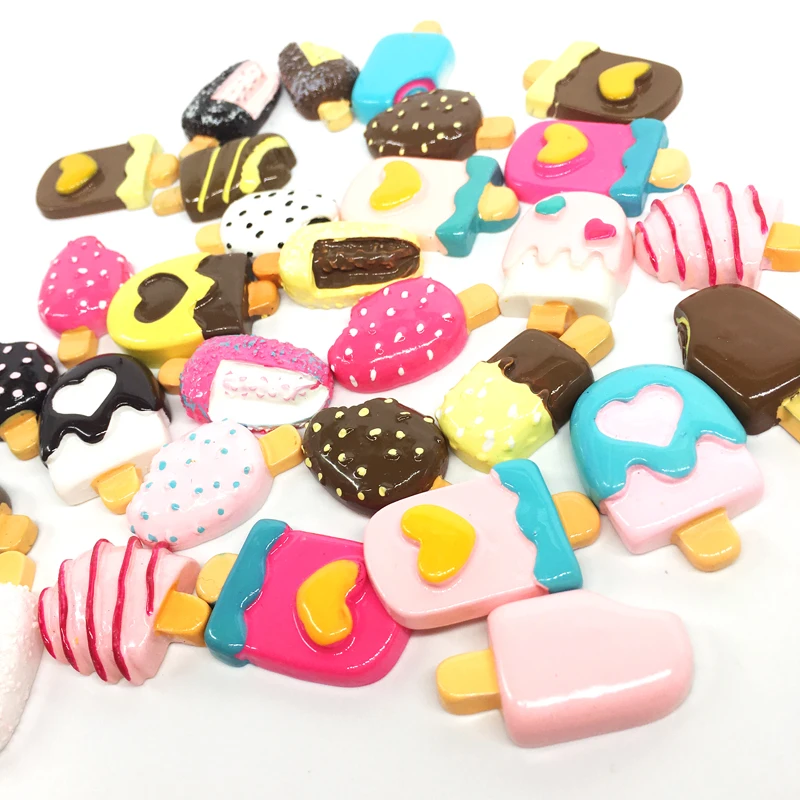Material: resin Color: assorted colResin Flatback Cabochons Slime Beads Charms for DIY Scrapbooking Crafts Figurines Miniatures