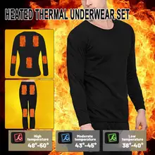 Heating Thermal Underwear Sets For Men 9 Areas Fever Electric USB Long Sleeve Thick Thermal Clothing for Autumn Winter