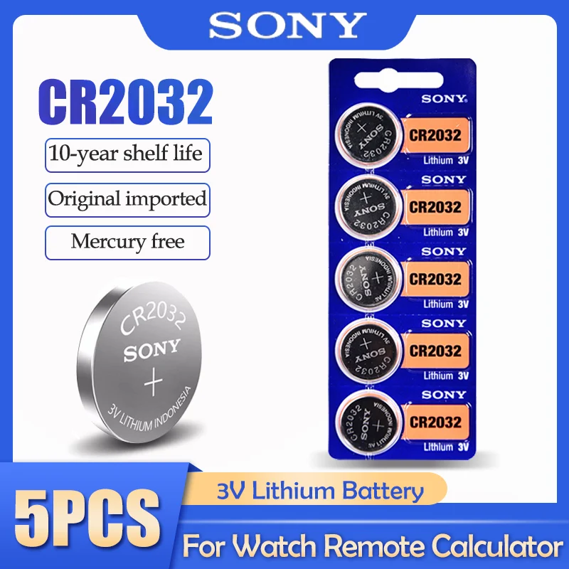 5 шт. SONY CR2032 CR 2032 DL2032 ECR2032 BR2032 3 В литиевая батарея для часов игрушечный калькулятор