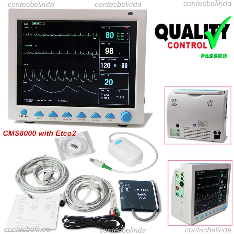 Монитор состояния здоровья CONTEC CMS8000 capnographer CO2 6 параметров|vital signs|monitor contec |