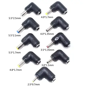 

DC Power male to female 5.5x2.5 / 4.0*1.7 / 3.0*1.1 / 4.0x1.35 to 5.5*2.1 plug Converter Laptop Adapter Angle connector