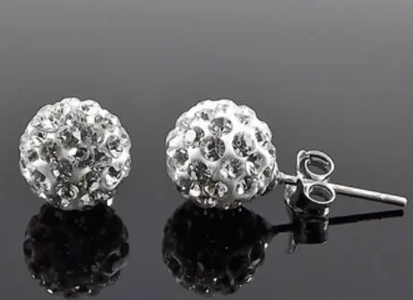 

Can Mix Color DHL Free 10mm new crystal Stud Earrings Micro Pave Disco Ball Clay crystal Earring Studs hgrt3 earrings