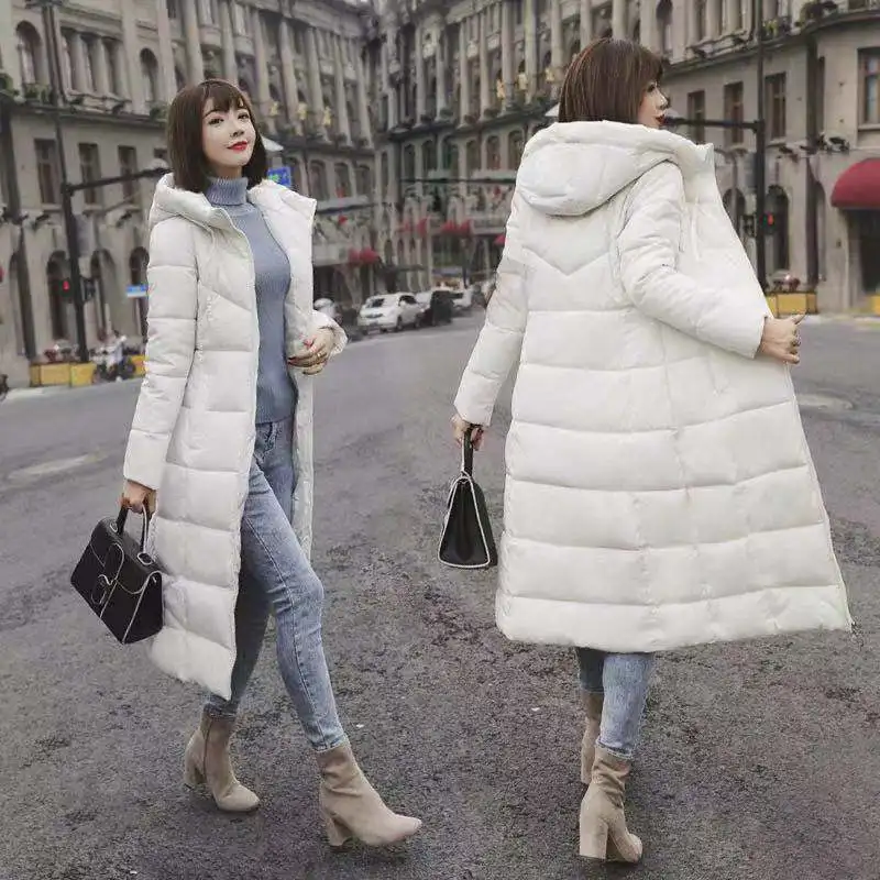 

9339 # Photo Shoot down Jacket 19 Winter Korean-style X-long Cotton Coat Loose And Plus-sized Cotton Coat Fat Mm over-the-Knee C