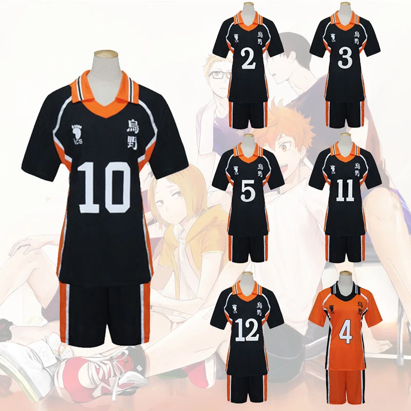 Haikyu! Haikyuu Cosplay костюм майки High School Volleyball Club Hinata Shoyo спортивная рубашка наколенники |