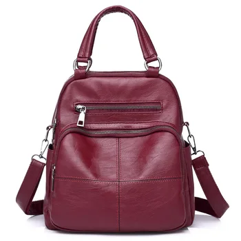 

New PU leather solid color female bag simple and popular