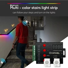 LED Stair Light Strip Controller PIR Motion Sensor Addressable LED RGB Tape Lights for Control Each Stair Light,under cabinet