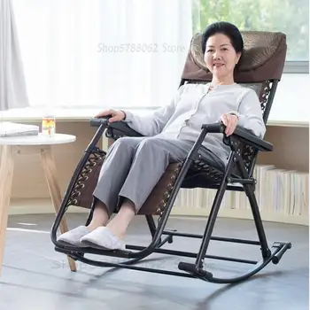 

Senior Rocking Chair High Back Arm chair with Headrest for Elderly Portable Chaise Lounge Versatile Garden Outdoor Furniture