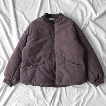 

Warm Women Parkas Double Breasted jacket for women Winter Cotton Clothing Long Sleeve Coat Casual Baseball Parkas Women Jacket