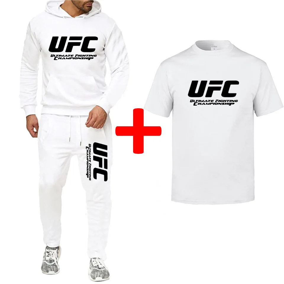 UFC series fight sudadera casual algodón + pantalones de chándal + Camiseta Paquete de 3 piezas 2019 nuevo - AliExpress