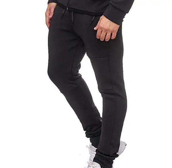 

2019 Men Solid Color Slim Fit Athletic Pants Cotton Casual Fitness Trousers Men's K92