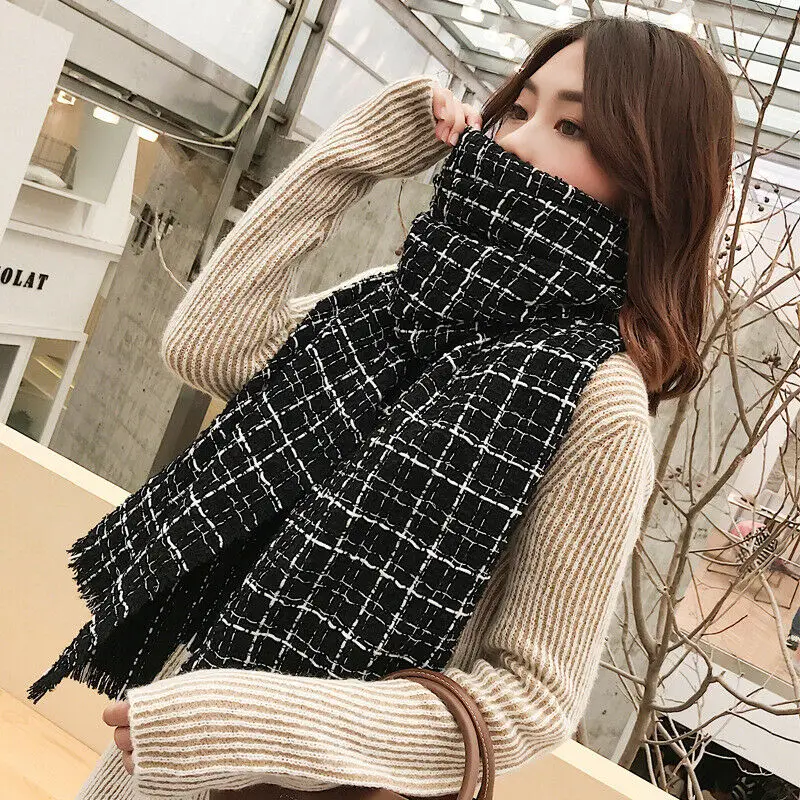Купить 2019 Fashion Womens Scarves Ladies Small Fragrance Large Autumn Winter Warm Soft Cashmere Solid Charm Long Pashmina Shawl Scarf  | Отзывы и видеообзор (4000321966823)