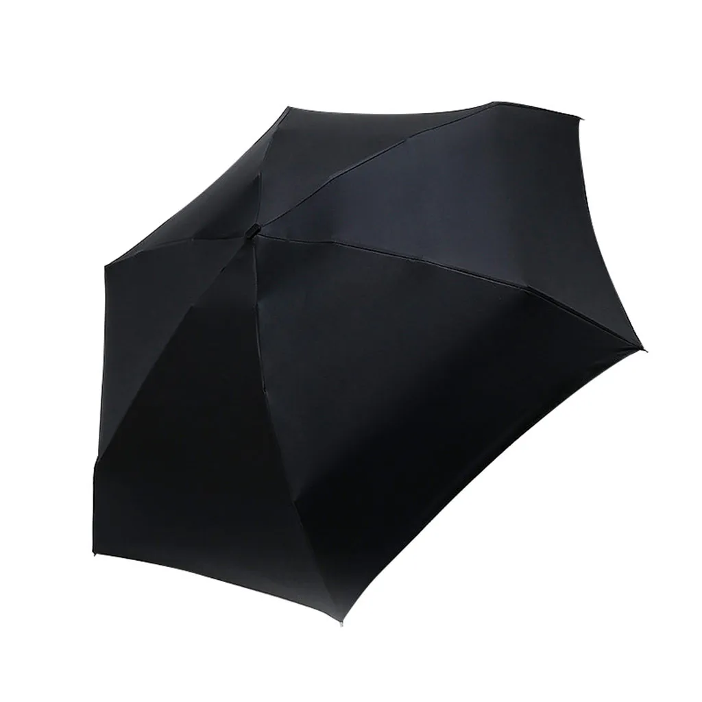 Женский роскошный легкий зонт с черным покрытием, 5 раз, зонт от солнца и дождя, унисекс, переносной карманный мини-зонт#25 - Цвет: Black