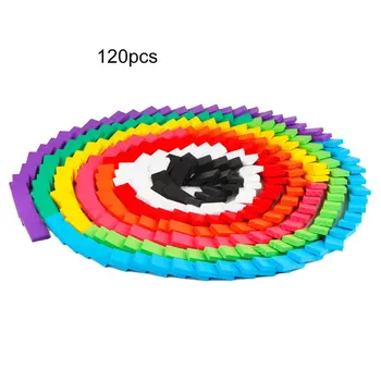 

120 Pcs/set Wooden Domino Institution Accessories Organ Blocks Rainbow Jigsaw Dominoes Montessori Educational Toys for Children