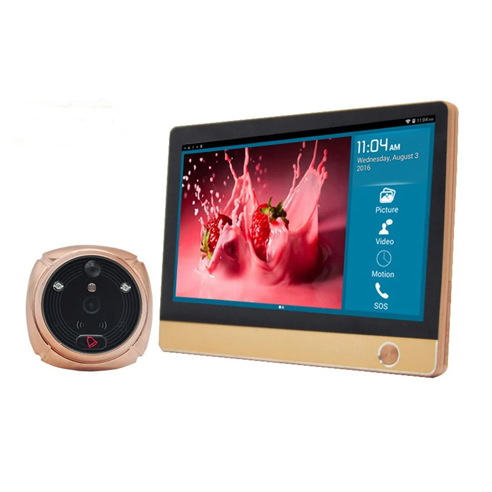 IHome4 7 дюймов Экран видео глазок легко устанавливается! 1080P HD Камера Wi Fi дверной