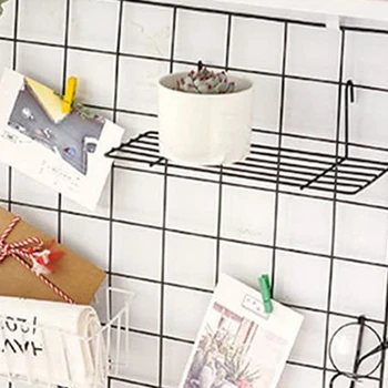 

2 PCS Shelf for Design Metal Wall Grille, Shelf Design Grid Photo Wall Used for Lattice Photo Wall , Black