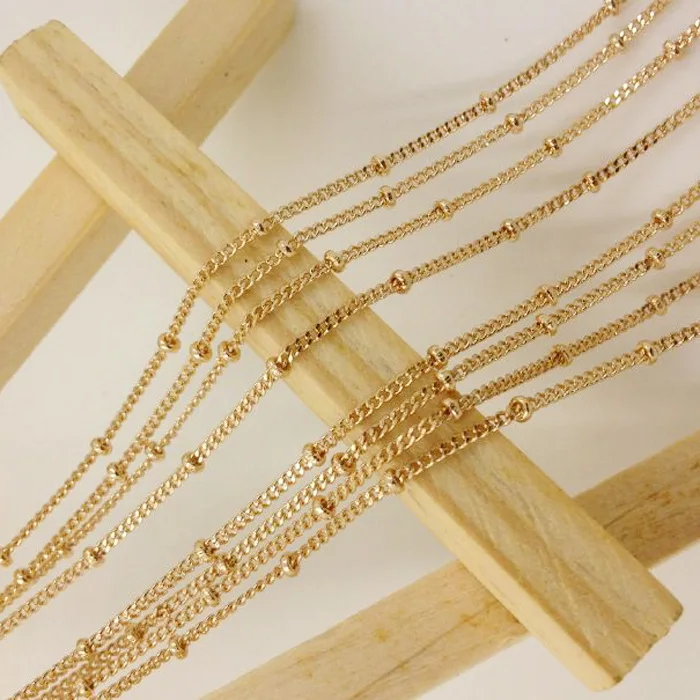 

Material DIY Accessory 14k Gold gua jian lian 24k Gold Chain Peas Copper Beads Clavicle Chain
