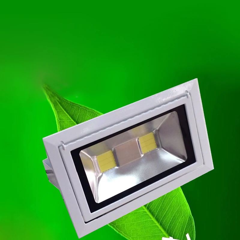 

LED Downlights 50W COB Rectangular Recessed Ceiling Down Light 130-140lm/w Rotatable Adjustable Downlight Indoor Lighting