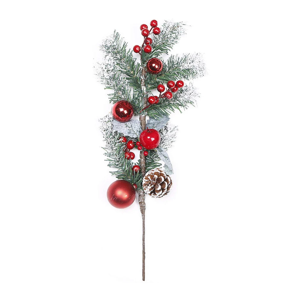 

Navidad Christmas Red Berry Stems Artificial Pine Picks for Christmas Tree Decorations Holiday Party Ornaments