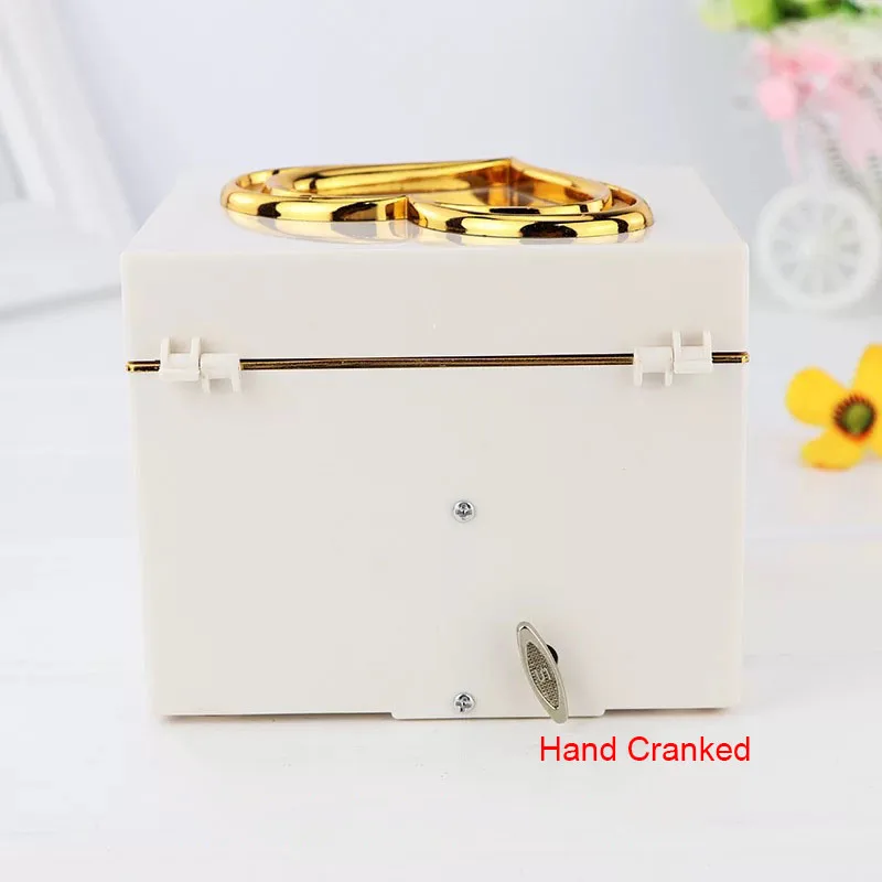 Classic Rotating Dancer Ballerina Music Box Hand Crank Clockwork Plastic Jewelry Box Storage Girls Christmas Gifts 2 in 1