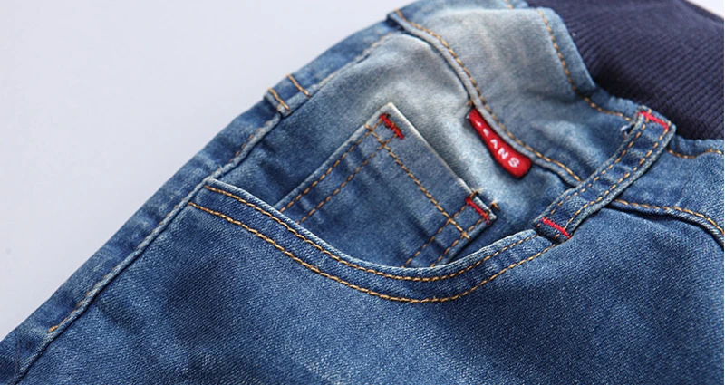 IENENS/Детские классические узкие джинсы джинсовые штаны для мальчиков ковбойские брюки для мальчиков на весну-осень штаны с эластичной резинкой на талии От 5 до 13 лет детские штаны