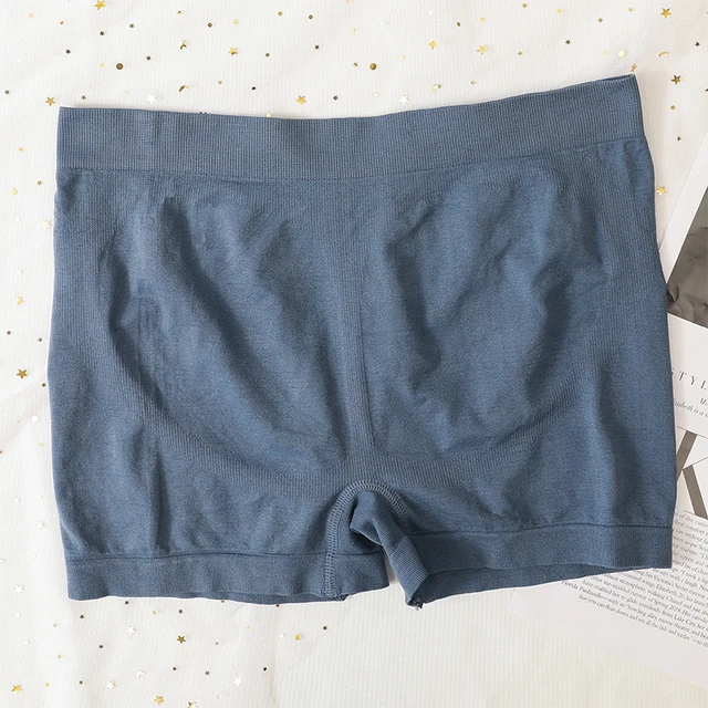 High Waist Seamless Shorts Women Hip Push Up Shorts Safety Short Pants Fitness Boxer Panty Tummy Control Underwear Underpants style1 blue