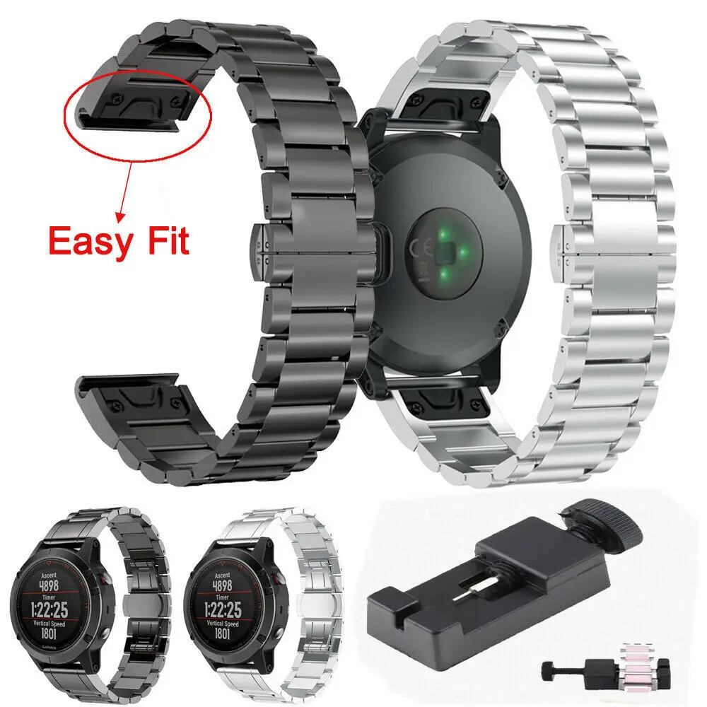 Металлический ремешок из нержавеющей стали для часов Garmin Fenix 5 Quick Fit ремешок для часов Forerunner 935 сменный Браслет