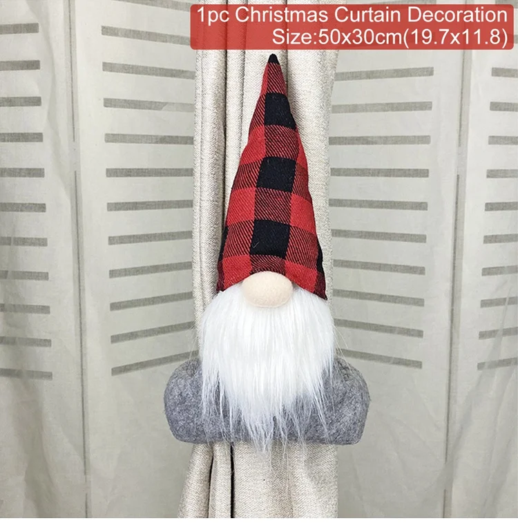 Santa Claus Elk Windows Christmas Curtain Decor 37 XS0030-23