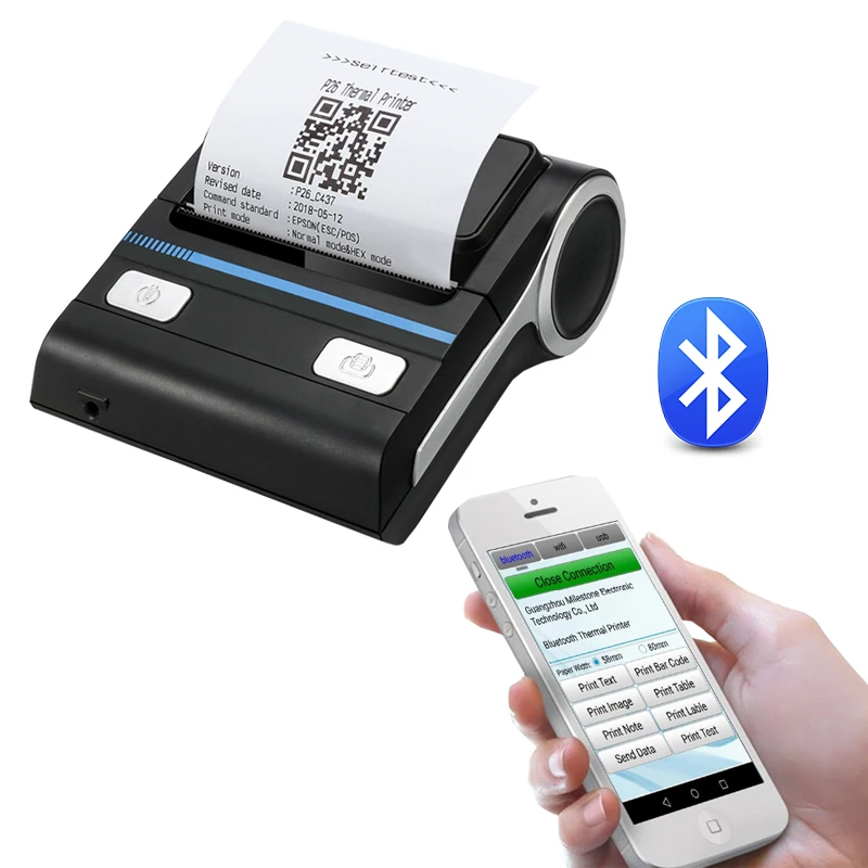 Bluetooth-принтер 80 мм чековый принтер 3-дюймовый портативный термопринтер ESC/POS для