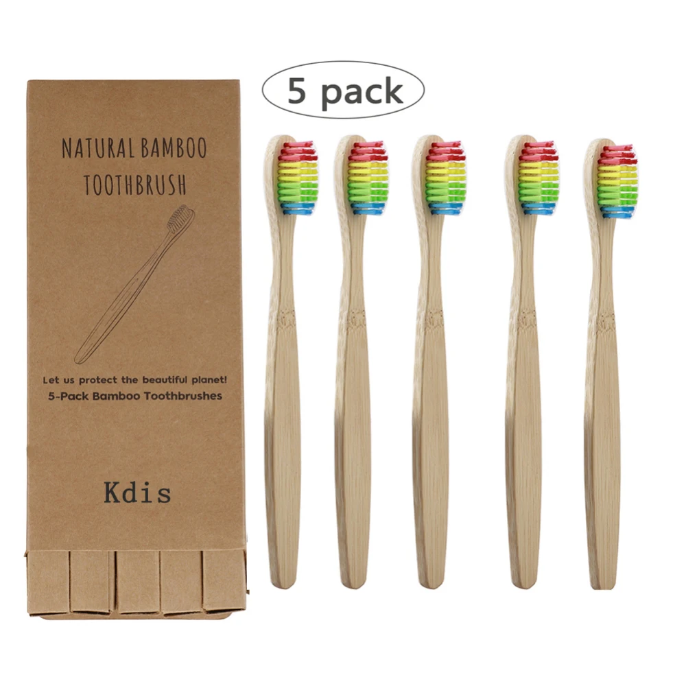 5pcs Bristles Child Bamboo Toothbrushes Eco for Children Teeth Bamboo Training Toothbrushes Baby Dental Care