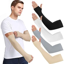 2021new 4 Pairs Unisex Cooling Arm Sleeves Elbow Cover Cycling Run Fishing UV Sun Protection Outdo Women Nylon Cool Arm Sleeves