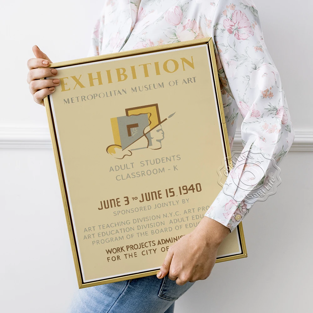 

Metropolitan Museum Of Art Exhibition Poster, Adult Students Classroom Prints, New York Projects Administration Retro Wall Decor