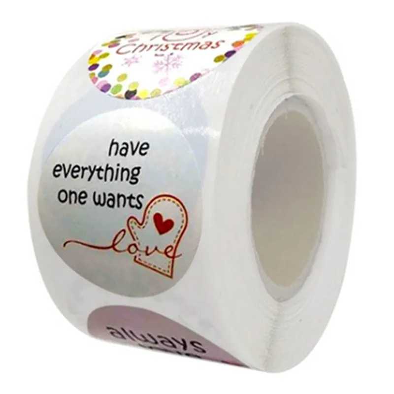

4 Pattern Gift Wrapping Thank You Sticker with Heart Sealing Self-adhesive Labels 1" 500pcs for Handmade Business Envelope Decor