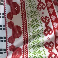 Красный зеленый Рождественский из джерси хлопок трикотажная ткань мультфильм Микки тянущаяся ткань с принтом DIY шитье детская футболка/одежда