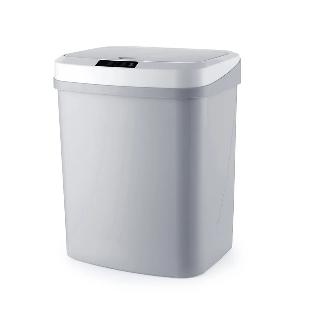 15л умный мусорный бак интеллектуальный датчик движения мусорное ведро для мусора нулевая корзина для мусора держатель для мусорного мешка для кухни гостиной - Цвет: gray