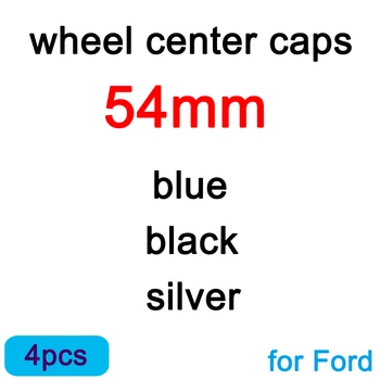

4pcs 54mm blue black Car Wheel Center Caps rim hub Covers Emblem Logo Badge For ford Fiesta Focus Fusion Mondeo decorative