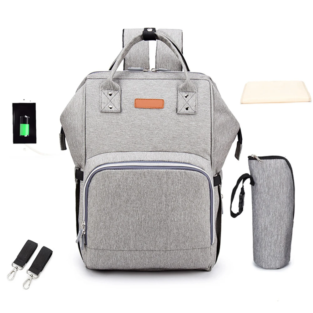  Portable Solid Diaper Bag Baby Care Fashion Lightweight Multi Pocket Large Capacity Nappy Nursing M